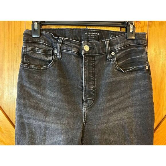 Lucky Brand Faded Black Ankle Jeans Raw Hem Distressed Size 10/30 (8734) - Picture 2 of 9